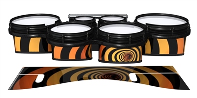 System Blue Professional Series Tenor Drum Slips - Orange Vortex Illusion (Themed)2