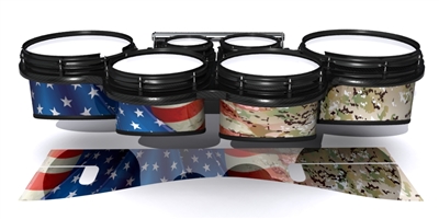 System Blue Professional Series Tenor Drum Slips - Patriotic Camo Fade