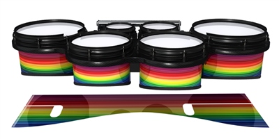 System Blue Professional Series Tenor Drum Slips - Rainbow Stripes (Themed)