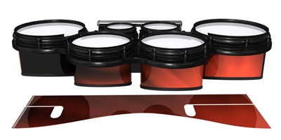 System Blue Professional Series Tenor Drum Slips - Red Light Rays (Themed)