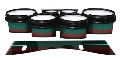 System Blue Professional Series Tenor Drum Slips - Red River Fade (Red) (Aqua)