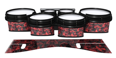 System Blue Professional Series Tenor Drum Slips - Red Slate Traditional Camouflage (Red)