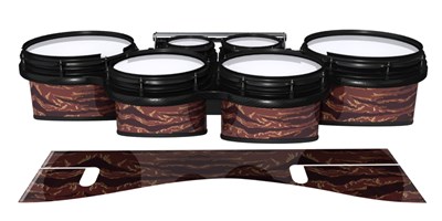 System Blue Professional Series Tenor Drum Slips - Sabertooth Tiger Camouflage (Red)