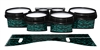 System Blue Professional Series Tenor Drum Slips - Wave Brush Strokes Aqua and Black (Green) (Blue)