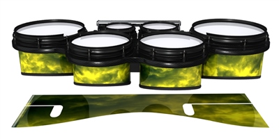 System Blue Professional Series Tenor Drum Slips - Yellow Smokey Clouds (Themed)