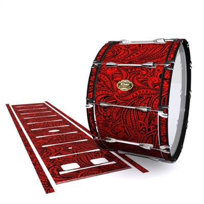 Tama Marching Bass Drum Slip - Deep Red Paisley (Themed)