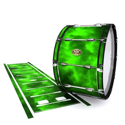 Tama Marching Bass Drum Slip - Green Smokey Clouds (Themed)