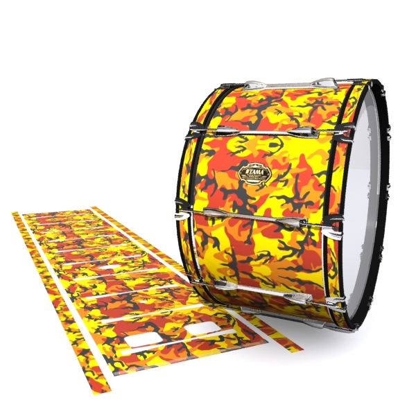 Tama Marching Bass Drum Slip - November Fall Traditional Camouflage (Red) (Yellow)