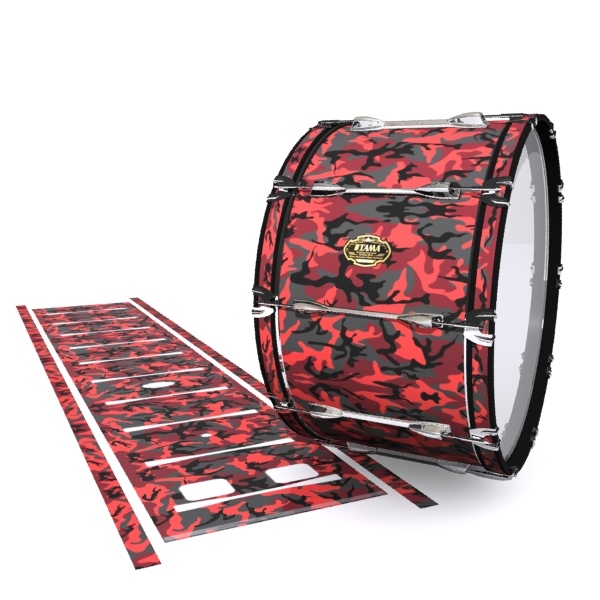 Tama Marching Bass Drum Slip - Red Slate Traditional Camouflage (Red)