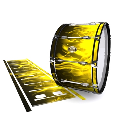 Tama Marching Bass Drum Slip - Yellow Flames (Themed)