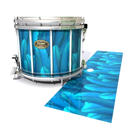 Tama Marching Snare Drum Slip - Blue Feathers (Themed)
