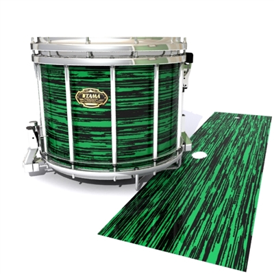 Tama Marching Snare Drum Slip - Chaos Brush Strokes Green and Black (Green)