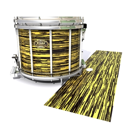 Tama Marching Snare Drum Slip - Chaos Brush Strokes Yellow and Black (Yellow)