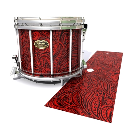 Tama Marching Snare Drum Slip - Deep Red Paisley (Themed)