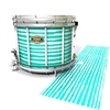 Tama Marching Snare Drum Slip - Lateral Brush Strokes Aqua and White (Green) (Blue)