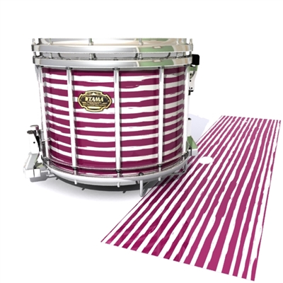 Tama Marching Snare Drum Slip - Lateral Brush Strokes Maroon and White (Red)