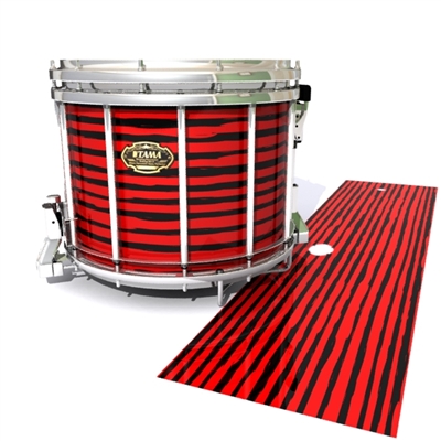 Tama Marching Snare Drum Slip - Lateral Brush Strokes Red and Black (Red)