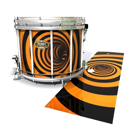 Tama Marching Snare Drum Slip - Orange Vortex Illusion (Themed)2