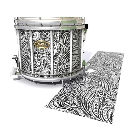 Tama Marching Snare Drum Slip - White Paisley (Themed)