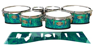 Tama Marching Tenor Drum Slips - Aqua Cosmic Glass (Aqua)