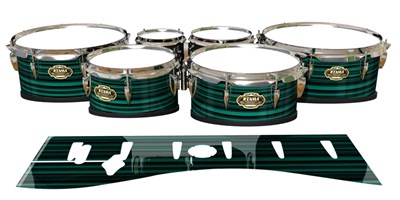 Tama Marching Tenor Drum Slips - Aqua Horizon Stripes (Aqua)