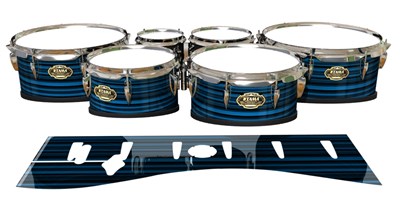 Tama Marching Tenor Drum Slips - Blue Horizon Stripes (Blue)
