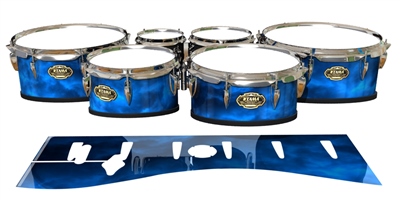 Tama Marching Tenor Drum Slips - Blue Smokey Clouds (Themed)