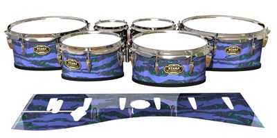 Tama Marching Tenor Drum Slips - Electric Tiger Camouflage (Purple)