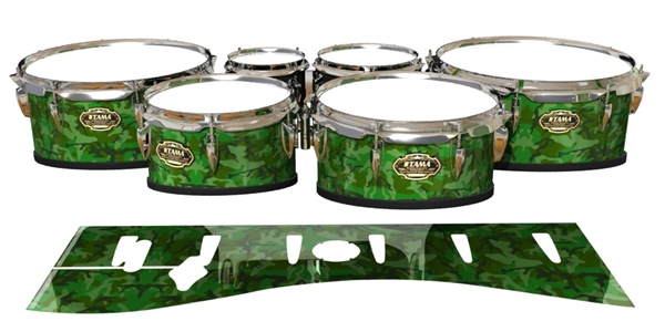 Tama Marching Tenor Drum Slips - Forest Traditional Camouflage (Green)