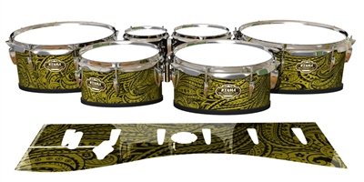 Tama Marching Tenor Drum Slips - Gold Paisley (Themed)