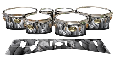 Tama Marching Tenor Drum Slips - Grey Feathers (Themed)