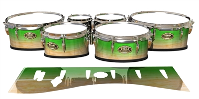 Tama Marching Tenor Drum Slips - Maple Woodgrain Green Fade (Green)