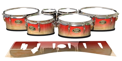 Tama Marching Tenor Drum Slips - Maple Woodgrain Red Fade (Red)