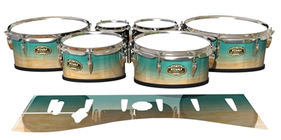 Tama Marching Tenor Drum Slips - Maple Woodgrain Teal Fade (Blue) (Green)