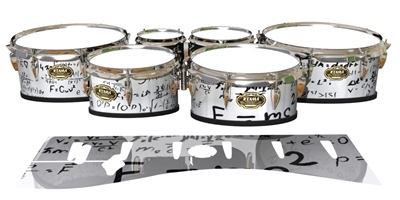 Tama Marching Tenor Drum Slips - Mathmatical Equations on White (Themed)