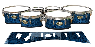 Tama Marching Tenor Drum Slips - Navy Blue Paisley (Themed)