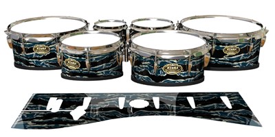 Tama Marching Tenor Drum Slips - Nighthawk Tiger Camouflage (Blue)