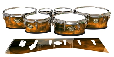 Tama Marching Tenor Drum Slips - Orange Smokey Clouds (Themed)