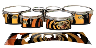 Tama Marching Tenor Drum Slips - Orange Vortex Illusion (Themed)2