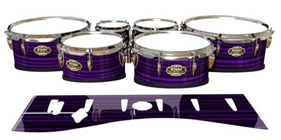 Tama Marching Tenor Drum Slips - Purple Horizon Stripes (Purple)