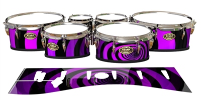 Tama Marching Tenor Drum Slips - Purple Vortex Illusion (Themed)