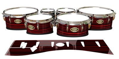 Tama Marching Tenor Drum Slips - Red Horizon Stripes (Red)