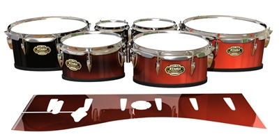 Tama Marching Tenor Drum Slips - Red Light Rays (Themed)