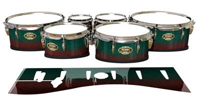 Tama Marching Tenor Drum Slips - Red River Fade (Red) (Aqua)