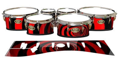 Tama Marching Tenor Drum Slips - Red Vortex Illusion (Themed)