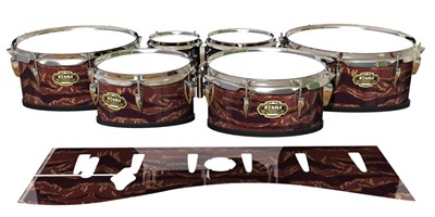 Tama Marching Tenor Drum Slips - Sabertooth Tiger Camouflage (Red)