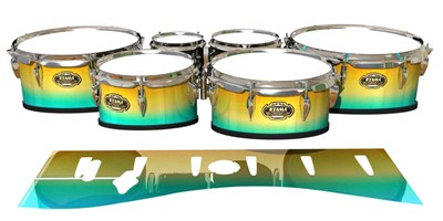 Tama Marching Tenor Drum Slips - Set Sail (Aqua) (Yellow)