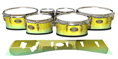 Tama Marching Tenor Drum Slips - Springtime Fade (Yellow) (Aqua)