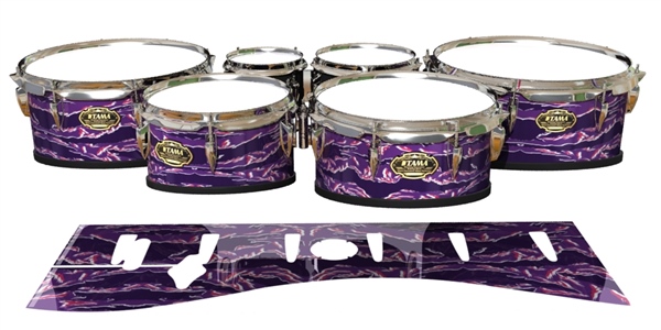Tama Marching Tenor Drum Slips - Violet Voltage Tiger Camouflage (Purple)