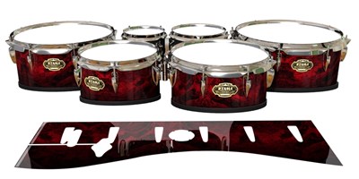 Tama Marching Tenor Drum Slips - Volcano GEO Marble Fade (Red)